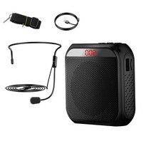 메가폰 확성기 미니 휴대용 음성 증폭기 마이크 헤드셋 교사 충전식 교육 여행, 01 Black
