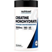 Nutricost 뉴트리코스트 크레아틴 일수화물 3 000mg 180캡슐 (캡슐당 750mg)