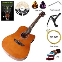 기타배우기 입문용 41 인치 어쿠스틱 12 스트링 포크 고광택 어쿠스틱 스프루스 우드, m3 기타는 EQ가 아닙니다., 40인치