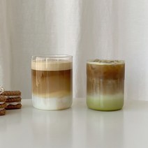 스테이828 뭉툭 일자 홈카페 아이스커피 에이드잔 내열 유리컵 2size, 300ml