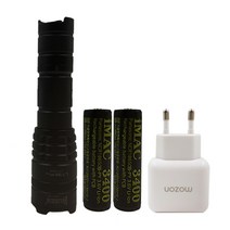 우벤라이트 LT-35PRO 고성능 후레쉬 LED 줌라이트 손전등 랜턴 포커스줌, 999개, 블랙, B세트(본체+배터리 3400 2개+충전아답터)