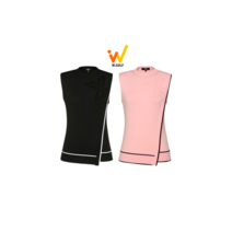 [JDX] 여성 라인배색 라운드베스트(X1SVT7361BK) 봄 가을 라운딩 골프 니트 조끼