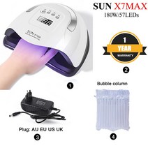 48W/80W 태양 LED 네일 램프 UV LED 램프 네일 건조기 33 PCS LED 네일 램프 경화 UV 젤 매니큐어 센서 LCD, 한개옵션1, 03 180W SUN X7MAX
