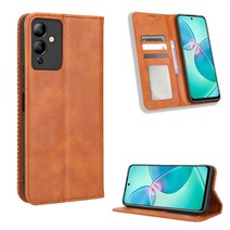 학교 연필 케이스 인피닉스 노트 12 프로 5G 핫 플립 북 스탠드 카드 지갑 커버 마그네틱 가죽, [04] Note 12 Pro 5G, [02] brown