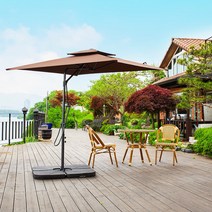 원터치 2500 사각 파라솔+콘크리트 베이스 25kgX4, 레드
