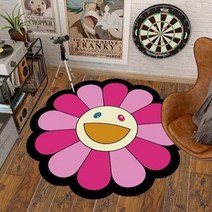 1인 2인 자취 협탁 보조 사이드 미니 개성 독특 신기 패셔너블한 클로크룸 소프트 카펫 모던하고 심플한 침실 침대 옆 장식 러그 가정 방 해바라기 얼룩 방지, 84.I  140x140CM