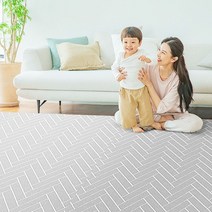 논슬립매트 폭신한 쿠션매트 충격완화 미끄럼방지 헤링본 놀이방매트 층간소음 거실놀이 pvc 아기 유아 베란다 복도 농막 장판 컨테이너바닥 생활방수 항균매트 100% 국내생산, 헤링본그레이_마블 1.5M