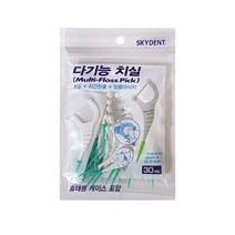 Multi Floss Pick 스카이덴트 다기능 치실 30개입 휴대용 케이스 포함 1개 치간 칫솔, 30개