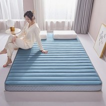 베스트 슬립 패밀리 저상 토퍼 가족 침대 매트 니트면 메모리 라텍스 리스 기숙사 두꺼운, 150x190cm, 두께 8cm, 푸른