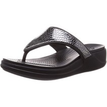 [크롯크스]샌들 몬터레이 메탈릭 웨지 플립 이멘 Dark Charcoal/Black 23 cm