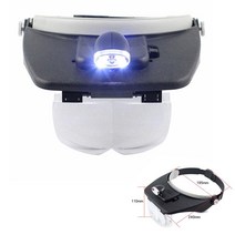 루페 루뻬LED 확대 렌즈 다중 배율 미러 1.5x 2x 2.5x 3.5x 헤드 마운트 돋보기 광학 안경, 한개옵션0