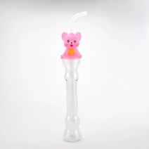 [낱개] 핑크마우스 캐릭터 슬러시 병 슬러쉬 보틀 용기 빨대 토네이도 글라스 컵 전통시장