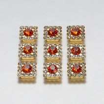 100pcs 쥬얼리에 대 한 10mm 여러 가지 빛깔의 광장 라인 석 베젤 카보 숑 크리스탈 패치 DIY 수 제 공예 재료 액세서리 만들기, 04 Orange