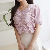 디자이어로즈 디자이어로즈 핏 여성 여름 셔링 린넨블라우스 DT0287 (5485085)
