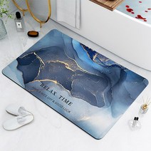 베베수럽 실리콘 규조토 욕실발매트 집들이선물 고급대리석무늬 발매트, 네이비