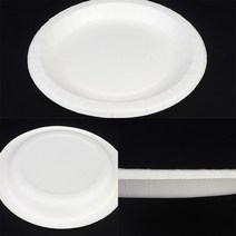 사각종이접시 원형종이접시 원형종이용기 종이접시 용기 8P, 220mm 접시