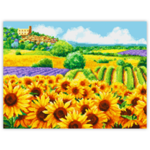 블링블링 DIY 캔버스형 보석십자수 60 x 45 cm, CV-008 (해바라기꽃밭), 1개