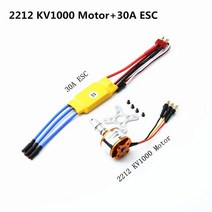 A2212 1000kv/ 2200kv / 1400kv 브러시리스 모터 30A Esc T 플러그 포함 Rc 고정 날개 비행기 헬리콥터 용 3.5mm 바나나 커넥터, [02] 2200kv