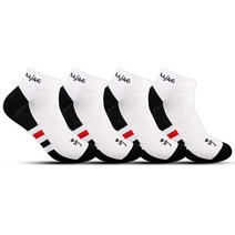 까스텔바작 남성용 압박쿠션 단목 양말 4족 세트 CSM15, 화이트-블랙