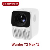 글로벌 버전 Wanbo T2 MAX 프로젝터 안드로이드 9.0 4K 1080P 미니 LED 휴대용 WIFI 홈 시어터 키스톤 보정, Only Projector _EU 플러그