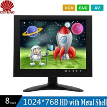 소형모니터 노트북 보조모니터 8 인치 hd cctv tft-led 금속 쉘 및 pc 멀티미디어 화면 디스플레이 및 현미경 용 vga av bnc 커넥터 적용