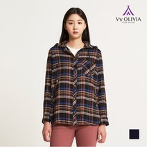 올리비아로렌 후드 체크 블라우스 VVCNLWF7211