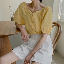 [나인] 스퀘어 시어서커 블라우스(BL-3870)