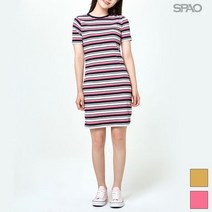 스파오 스파오 멀티 스트라이프 골지 원피스_SPOM937G18