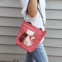 홍대언니 캣츠 캐주얼 토트 크로스백 가방 MD718