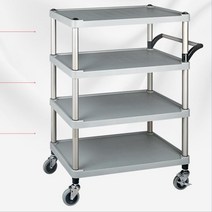 학교 급식 병원배식 무빙 4단 서빙카트 대형식당 운반용 이동식 다용도 웨건 세탁물 주방, 1개, 플라스틱다단중간 4단 중