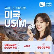 미국유심 미국 유심칩 뉴욕 유심칩 데이터무제한 무료통화 제공 도시락유심 공항수령, {서울본사}, 출국 2일전 구매해주세요, (300MB 1일)