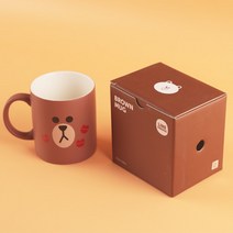 라인프렌즈 투페이스 머그컵브라운330ml판촉물선물, 단품