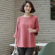 조이마담 T51268 진주트임넥 튤립소매 블라우스