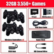 가정용 오락실 고전 문방구 레트로 옛날 게임기 휴대용 핸드 헬드 게임 콘솔 . 무선, 3500 게임 4패드