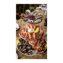 3단 해산물 접시 조개구이 식당 다층 일식집 그릇, 2층타워 20+26cm + 브래킷디스크