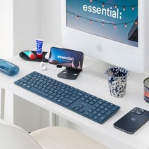 [키크론마우스] 라이프썸 슬림 블루투스 키보드(LFS-HA39)+전용 키스킨 3대기기 멀티페어링 저소음 숫자패드 충전형 아이패드 태블릿 키보드, 미드나잇블루