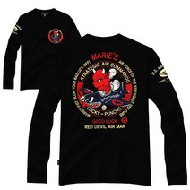 간쓰리 긴팔티 M~2XL 바머 블랙