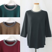 지오벤투 여성 라운드 7부 티셔츠 기본 칠부티 봄여름가을