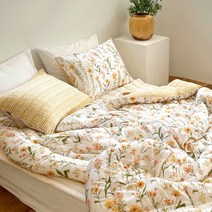 모던하우스 옐로우플라워가든 모달100% 베이지 퀸 차렵이불
