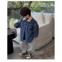 해피팡팡 - 남아 여아 공용﻿ ﻿ ﻿안감털 데님 박시자켓 H (자켓단품)