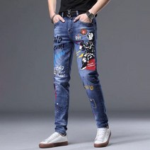 남성 긴바지 페인팅스판 데님팬츠 jeans 비보뉴 V797L479