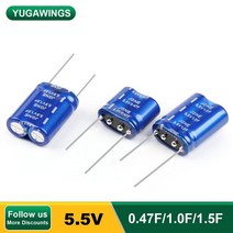 2Pcs 5.5V 슈퍼 커패시터 5.5V0.47F 5.5V1.0F 5.5V1.5F 파라 조합 차량 204747, CN_1.5F 16.5x8.5x22
