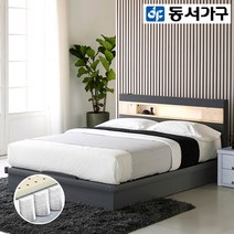 동서가구 세렌 편백선반 LED 평상형 퀸 침대 (케미컬폼매트리스) DF909498-1, 화이트