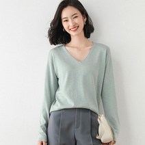 여성 데일리 10컬러 브이넥 베이직 무지 긴팔 티셔츠 LK-K003