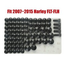 할리 데이비슨 flt flh 로드 킹 일렉트라 글라이드 스트리트 글라이드 투어링용 크롬블랙 볼트 토퍼 세트 캡 커버 1999-2015, 07-15 Touring Black