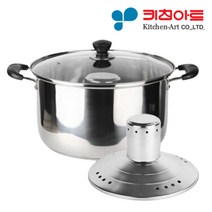 키친아트 스팀 빨래솥 대용량 속옷 행주 찌든때 삶는통 빨래냄비 34cm, 01.키친아트 34cm(일반), 1세트