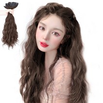가발위드 붙임머리 웨이브 가발 히피한걸 3피스, 라이트브라운