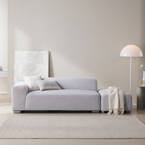 동서가구 이즈 비비안 이지클린 패브릭 소파 스툴포함, 스카이그레이, 02_3인 스툴포함 소파 IJL019