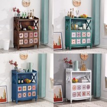 신제품1254DDDDF빈티지 엔틱 원목 팬트리장 홈카페장 부페장 뷔페장 키친장DDFFDD125FFF이쁘요, 대형(문양O), 4.화이트