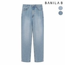 바닐라비 [바닐라비] 여성 슬림 보이핏 워싱 데님 팬츠